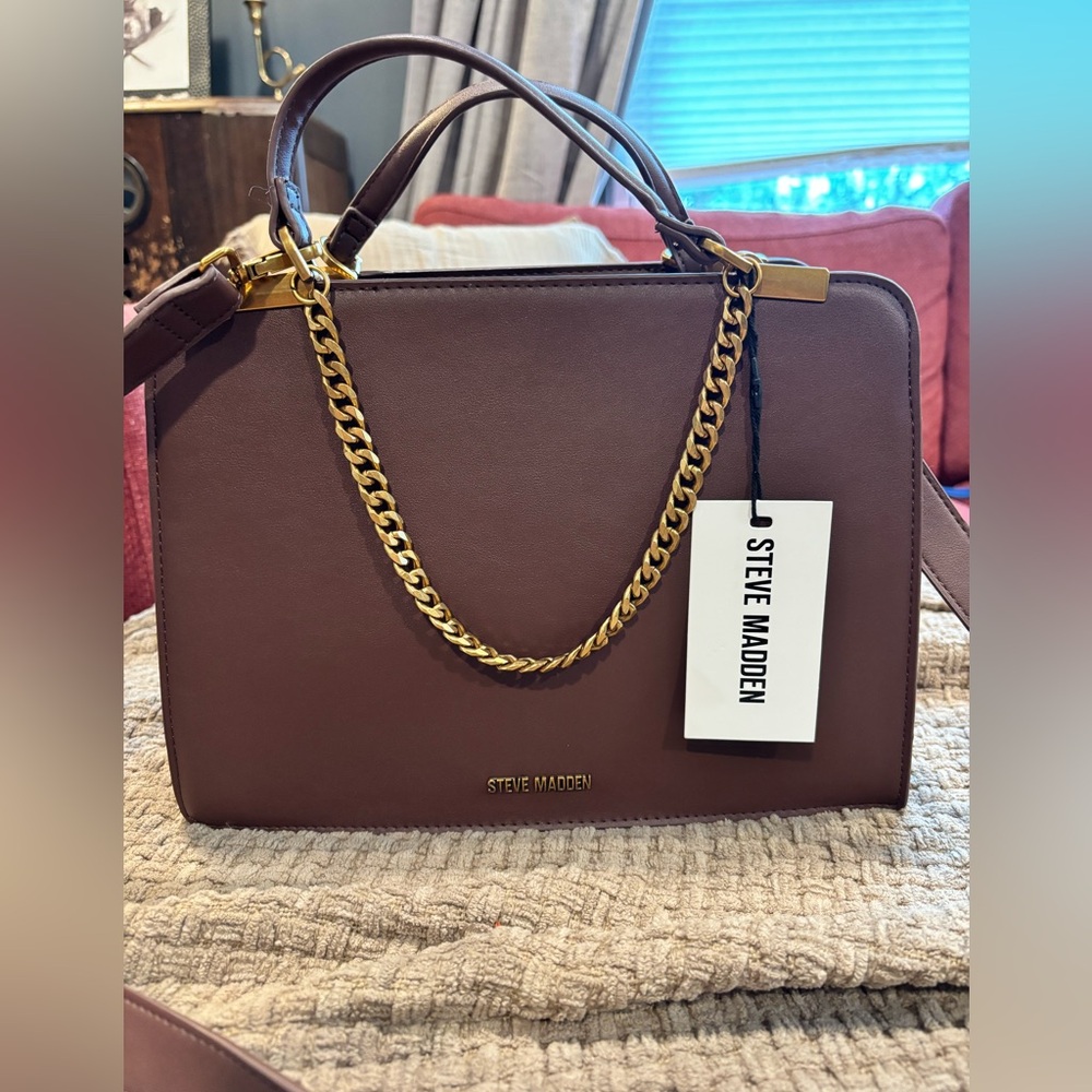 Steve Madden Brown Messenger Hand Bag NWT